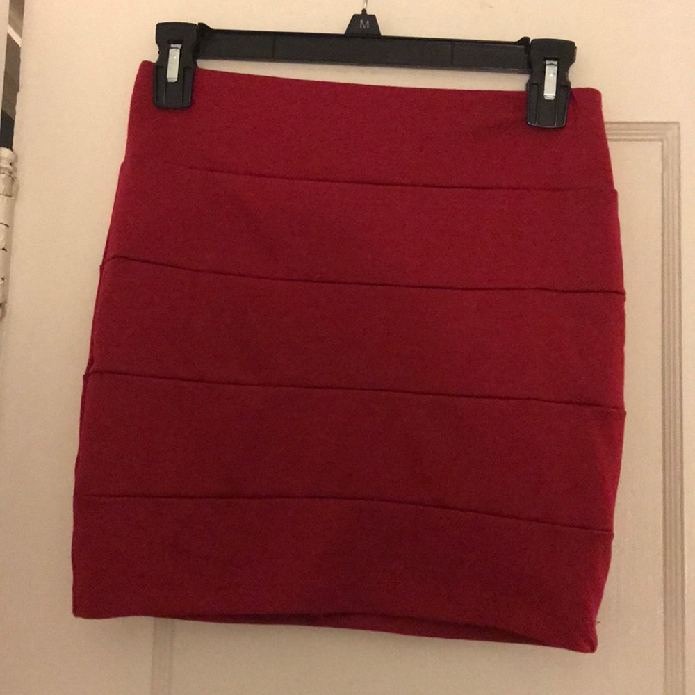 red mini skirt